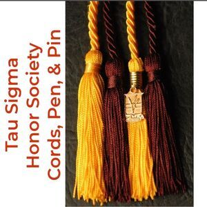 Tau Sigma Honor Society Cords, Pin, & Pen NEW